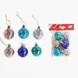 Набір ялинкових прикрас Кулі, C67981, 6 шт., 4 см