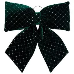 Новогодний бархатный бант Yiwu со стразами 55х70 см Зеленый CR-2-17