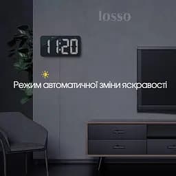 Годинник електронний настінний та настільний LOSSO Premium W-500 інтер'єрні світлодіодні White (18969) - мініатюра 5