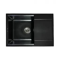 Кухонна мийка Adamant HORIZON MEDIUM чорний металік 700x500x230 мм, з крилом 70 см - мініатюра 2