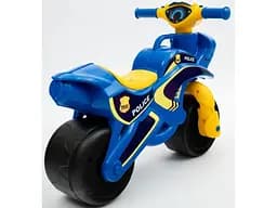 Мотоцикл - толокар з музичним кермом Doloni Toys Поліція (синій) - мініатюра 4