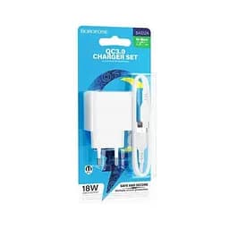 Мережевий зарядний пристрій Borofone BAS12A Erudite single port 18W/QC3.0/1USB + Micro білий - мініатюра 3