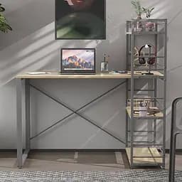 Письмовий стіл Ferrum-decor Серії Конект з етажеркою 75x120x60 сірий ДСП Дуб Сонома 16мм (FRD-104233)