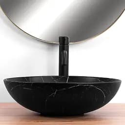 Умивальник Rea Fibo black matt накладний REA-U3301, Чорний матовий - мініатюра 3
