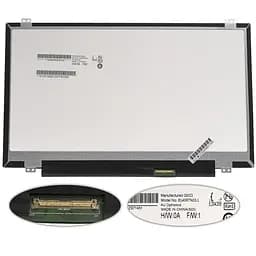 Матриця 14.0 B140RTN03.1 1600х900, 40pin, LED, SLIM вертикальні вушки, глянець, роз'єм праворуч знизу для ноутбука