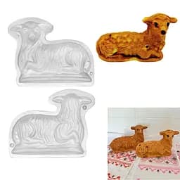 Форма алюмінієва великодня "Баранчик" для випічки святкового цільного кексу баранчика 18х14.5х8 см, Ласунка 84077