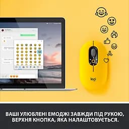 Миша комп'ютерна Logitech Pop Mouse Bluetooth Blast Yellow (910-006424, 910-006546) - мініатюра 3