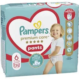 Підгузки-трусики Pampers Premium Care Pants Розмір 6 (13-19 кг) 31 шт.  - мініатюра 2