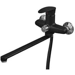 Смеситель для ванны Plamix CEZAR-006 EURO SET Matte black, со шлангом, лейкой и кронштейном (PM0690)