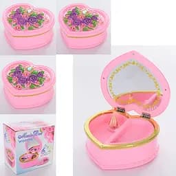 Скринька муз Серце 9213 дзеркало, з балериною МІКС