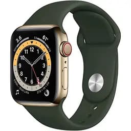 Смарт-годинник Apple Watch Series 6 GPS + Cellular Gold Stainless Steel Case with Cyprus Green Sport B 40 мм (M02W3)
