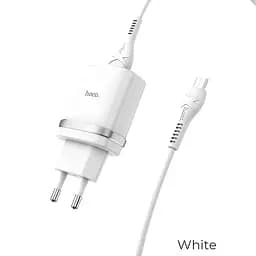Адаптер сетевой HOCO Micro USB cable Smart FCP/AFC C12Q 18W белый