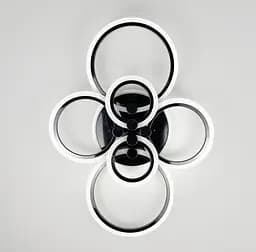 Світлодіодна люстра Senta на 6 кілець в чорному корпусі на 3 світлових режими | Line F | Арт. A2374/6 BR BK