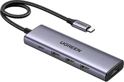USB-хаб Ugreen USB-C to HDMI + 3 x USB 3.0 + PD Power Port Space Grey (UGR-15596)