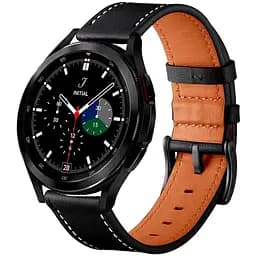 Ремінець для Samsung Galaxy Watch 4 40mm - чорний Watchbands Standart ширина кріплення 20мм розмір L шкіряний (WB0029STANDART2BLACK440)