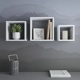 Полки на стену Vays комплект квадратных навесных полок из 3 шт. M-38 Белый