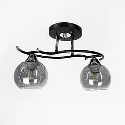 Сучасна люстра в чорному корпусі на 2 графітових плафони | Арт. 11585/2D | Line F