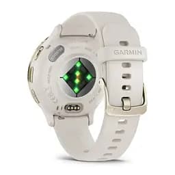 Смарт-годинник Garmin Venu 3S корпус кольору слонова кістка зі золотистим сталевим безелем та білим силіконовим ремінцем - мініатюра 2