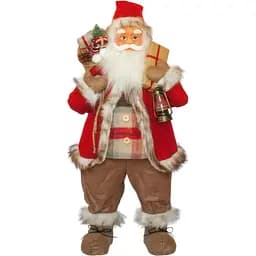 Фігурка новорічна Time Eco Санта Клаус бежево-червоний 81 см (4820211100414)