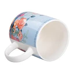 Чашка порцелянова 400 мл із квітковим принтом, блакитний Liling Rongxiang Ceramic RX-N240139BL - мініатюра 7