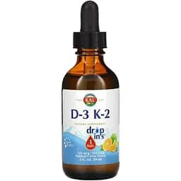Витамин D3+K2 KAL Vitamin D3 K2 Drop цитрусовый вкус 59 мл 