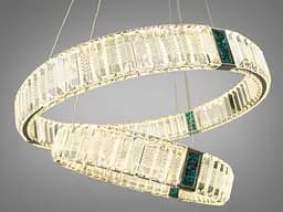 Кришталева світлодіодна LED люстра для високої стелі Diasha 81028-600+400HR - мініатюра 2