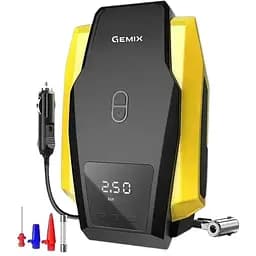 Автокомпрессор Gemix Model G black/yellow поршневой с сумкой цифровой манометр функция Autostop фонарик 35 л/мин