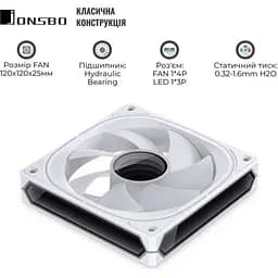 Кулер до корпусу JONSBO (FR-505W ARGB White) - мініатюра 7