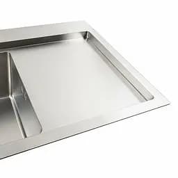 Кухонна мийка нержавійка 78x43 L Platinum Handmade (два отвори, круглий сифон 3,0/0,8), Нержавіюча сталь - мініатюра 6