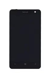 Матриця з тачскріном модуль для Nokia Lumia 625 з рамкою чорний