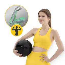 Слембол (медичний м'яч) для кросфіту 4FIZJO Slam Ball 7 кг Black (P-5907739315434) - мініатюра 6