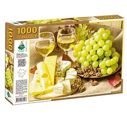 Пазл класичний Вино, виноград, сир 84993, 1000 елементів