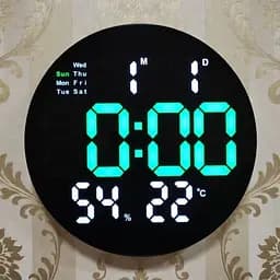 Електронний годинник настінний з пультом 26 см від USB, SM-602 з термометром і гігрометром (53753)