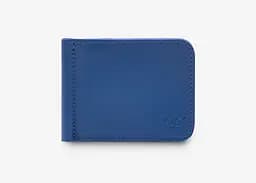 Кожаный зажим для денег ярко-синий