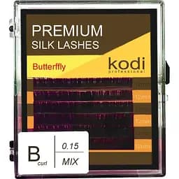 Накладні вії Kodi Professional завиток В 6 рядів 0.15 мм 12 мм упаковка Butterfly фіолетові
