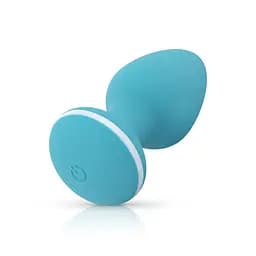 Анальная пробка Cala Azul Blanca Vibrating Anal Plug 8.3 см (бирюзовый)