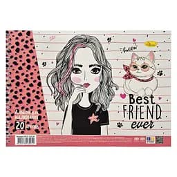 Альбом для малювання Best friend ever Апельсин АП-0308-7, 20 аркушів, 100 г/м2