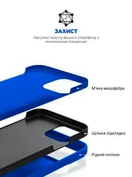 Силиконовый чехол для Apple iPhone 12 Pro/12, ICON2 Case, синий, противоударный, панель, защита всего корпуса, матовая поверхность Soft Touch, выступает над дисплеем, совместим с защитными стеклами и пленками, с микрофиброй, ArmorStandart (ARM61411) - мініатюра 6