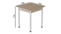 Стіл кухонний Ferrum-decor Агата 75x70x70 Білий ДСП Сан-Марино 16мм (FRD-105633) - мініатюра 3