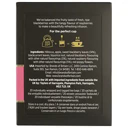 Чай ягідно-трав'яний Taylors of Harrogate Blackberry&Raspberry 40 г (20 шт. по 2 г) (895595) - мініатюра 3