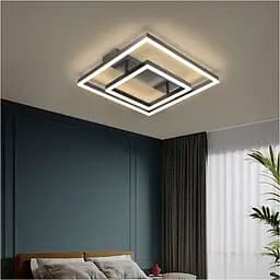 Сучасний LED-світильник у чорному корпусі із двох квадратів 50х50 см | Line F | Арт. 331-500 BK