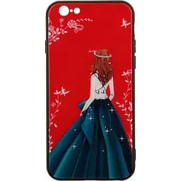 Чохол-накладка Toto Glass Fashionable Case Apple iPhone 6/6S Green Dress Girl