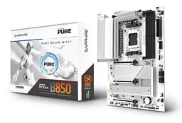 SAPPHIRE Motherboard PURE B850 WIFI7 sAM5 B850 4xDDR5 M.2 HDMI DP WiFi BT ATX білий - мініатюра 6