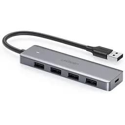 Хаб USB 3.0 - 4xUSB 3.0 active +MicroUSB, 15см CM219 Ugreen (50985)