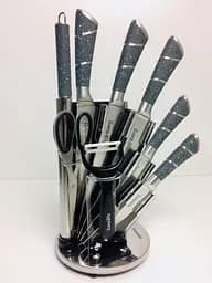 Набор ножей для кухни с подставкой Rainberg RB-8804 кухонные ножи и подставки серый