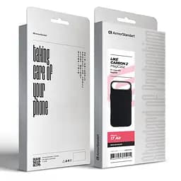 Карбоновый чехол для Apple iPhone 17 Air, LikeCarbon2 MagCase, черный, тонкий защитный чехол-панель из поликарбоната с магнитами N52, MagSafe, противоударный, совместим с беспроводной зарядкой, приподнятые края для защиты камеры, ArmorStandart (ARM88380) - мініатюра 8
