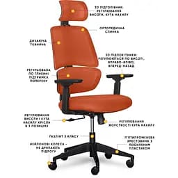 Крісло Mealux Leo Air Orange (Y-543 KBY) - мініатюра 2