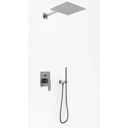 Душевая система скрытого монтажа Kohlman Experience Grafit + Box скрытого монтажа QW210EGQ30, Графит