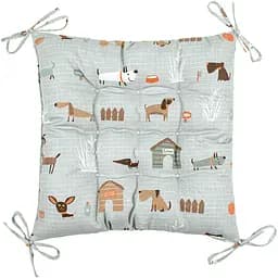 Подушка на стілець Home Line Гав Гав напівпанама 40х40 см сіра (178520)