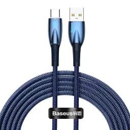 Кабель Baseus Glimmer Series Fast Charging Cable USB to Type-C 100W 2m CADH000503 Blue